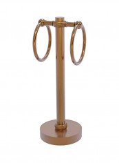 Double Ring Twisted Accent Guest Towel Holder Gold 5x5x12inch