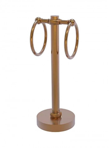 Double Ring Twisted Accent Guest Towel Holder Gold 5x5x12inch