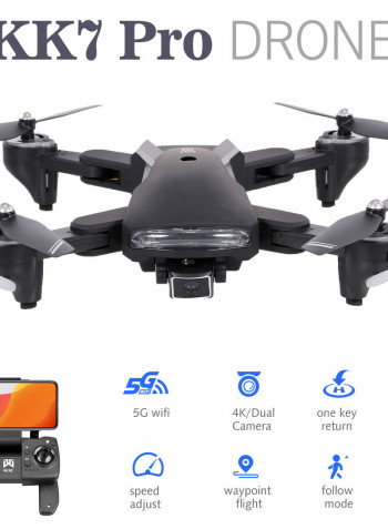 KK7 Pro RC Drone With Dual Camera 4K 5G Wifi GPS Foldable Optical Flow Positioning Quadcopter Bag Included 27*8.5*20cm