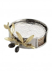 6-Piece Olive Branch Drink Coaster Set Silver/Gold 12.7x5.7x12.7centimeter reviews 6-Piece Olive Branch Drink Coaster Set Silver/Gold 12.7x5.7x12.7centimeter
