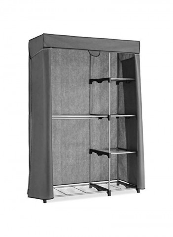 Metal Shelf Silver/Black 19.3x45.2x68inch