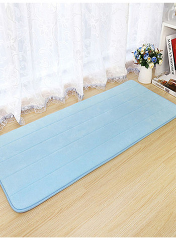 Anti Skidding Solid Design Floor Mat Blue 140(W)x200(L)centimeter