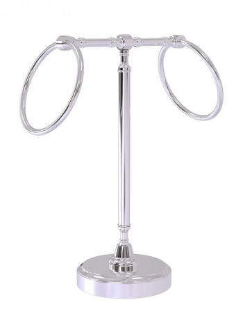 Vanity Top 2 Ring Towel Holder Polished Chrome 13x15x6.25inch