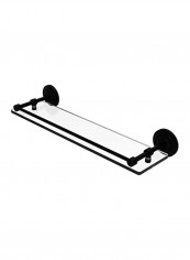 Que New Gallery Rail Glass Shelf Black/Clear 22inch