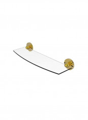 Skyline Collection Glass Shelf Clear/Gold 18inch