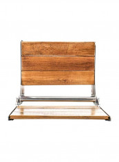 Wall Mounted Folding Shower Seat Brown/Silver 19x15inch