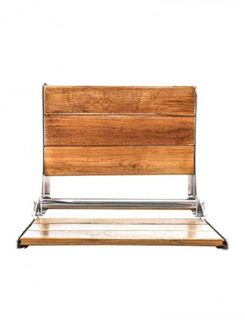 Wall Mounted Folding Shower Seat Brown/Silver 19x15inch