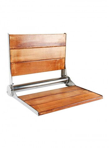 Wall Mounted Folding Shower Seat Brown/Silver 19x15inch