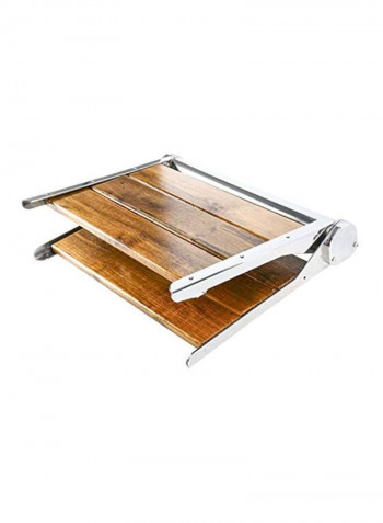 Wall Mounted Folding Shower Seat Brown/Silver 19x15inch