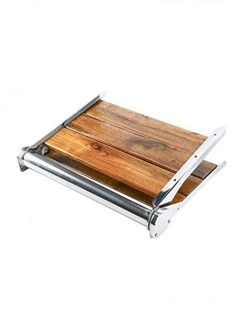 Wall Mounted Folding Shower Seat Brown/Silver 19x15inch