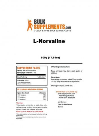 L-Norvaline Dietary Supplement Powder
