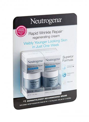 2-Piece Rapid Wrinkle Repair Regenerating Anti-Wrinkle Retinol Cream White 48g