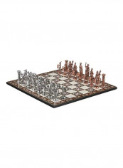 Oversized Metal and Ancient Rome Chess Set