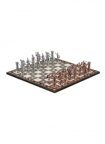 Oversized Metal and Ancient Rome Chess Set