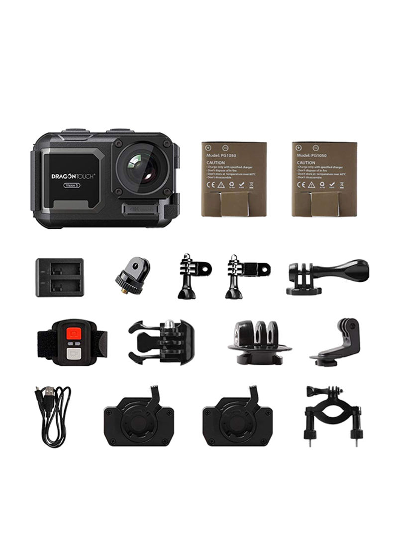 Vision 5 4K Waterproof Action Camera With Accessories