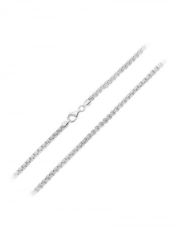 925 Sterling Silver Square Box Chain Necklace
