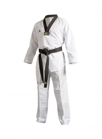 ADI-FIGHTER Taekwondo Uniform - White/Black, 210cm 210cm