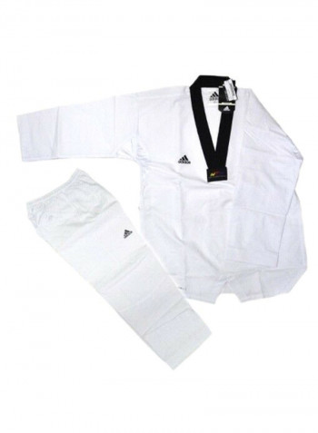 ADI-FIGHTER Taekwondo Uniform - White/Black, 220cm 220cm