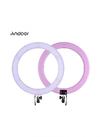 Digital Ring Video Light With Light Stand 19inch Pink