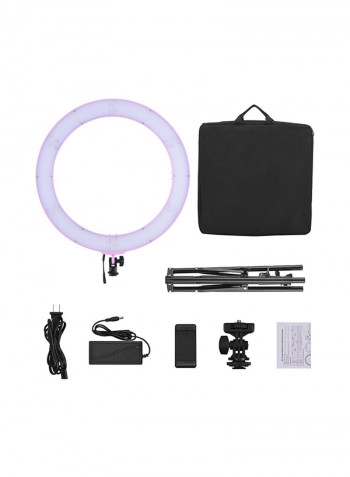 Digital Ring Video Light With Light Stand 19inch Pink