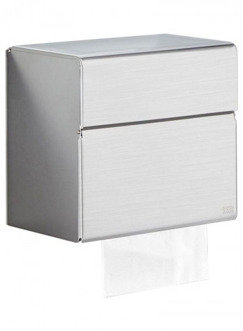 Dual Compartment Tampons Holder Tissue Dispenser Silver
