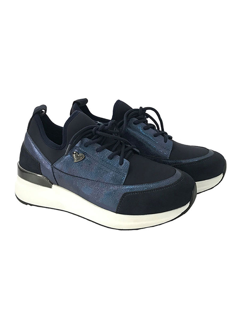 Lace-Up Low Top Sneakers Navy