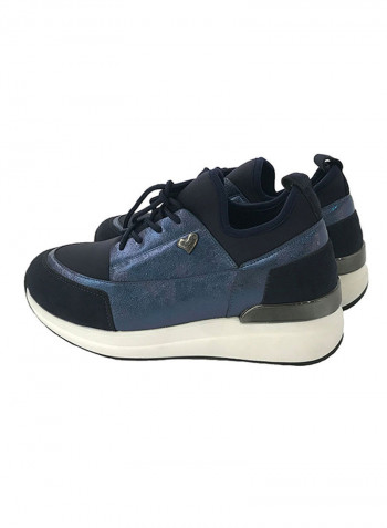 Lace-Up Low Top Sneakers Navy