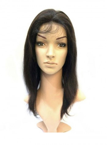Full Lace Human Hair Wig Black 16inch