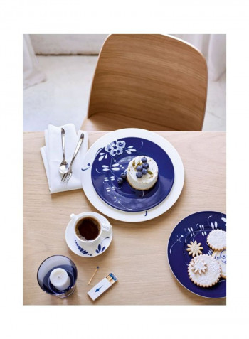 6-Piece Old Luxembourg Brindille Printed Porcelain Breakfast Plate Blue/White 22centimeter