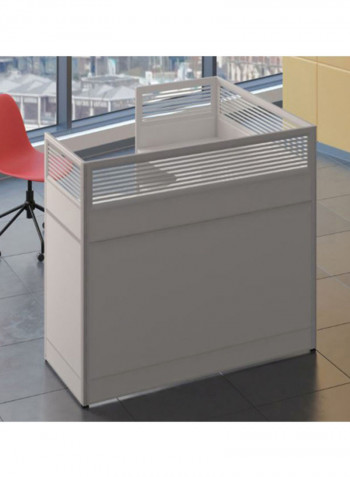 MDF Single Seat Office Desk Grey 120x140x110centimeter