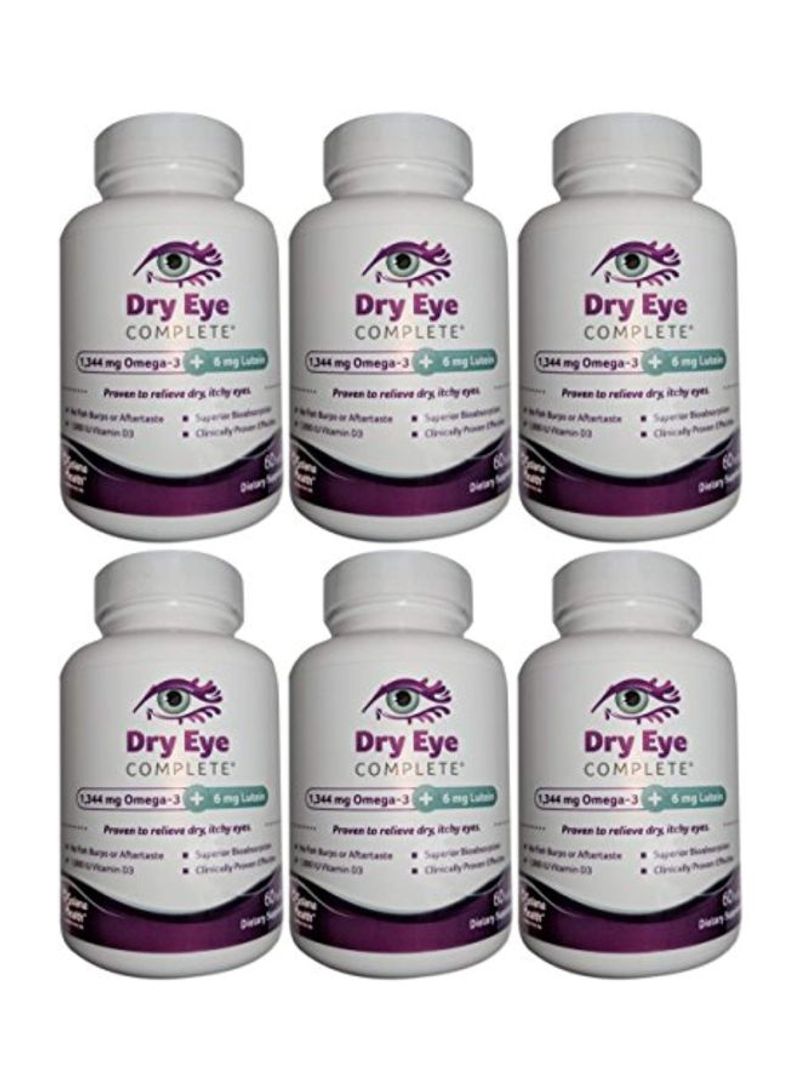 Pack Of 6 Dry Eye Complete 1344mg Omega-3 Lutein