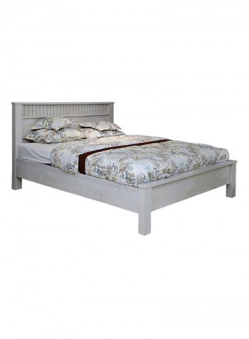 Athenas Double Bed White Wash/Maple 180x200centimeter