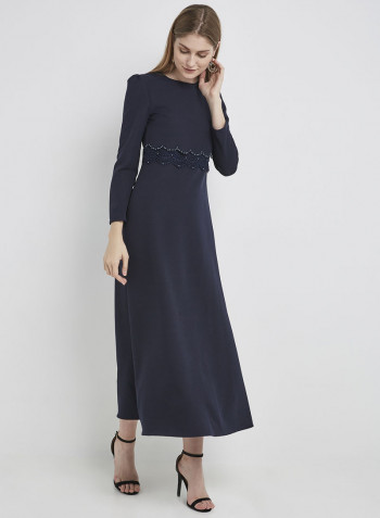 Long Sleeve Maxi Dress Navy