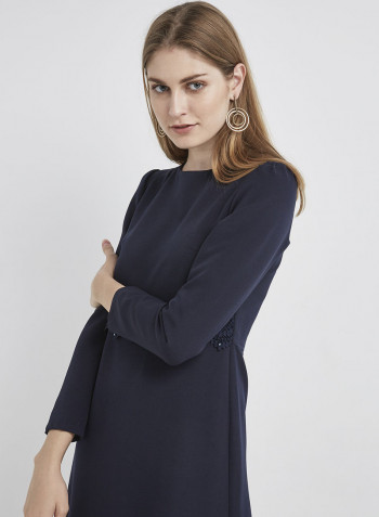Long Sleeve Maxi Dress Navy