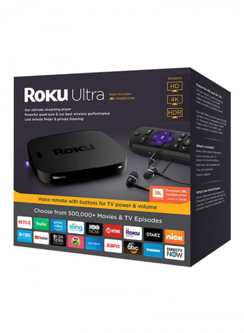 Ultra 4K/HDR/HD Streaming Player With Remote Black Roku Ultra 4661R Black