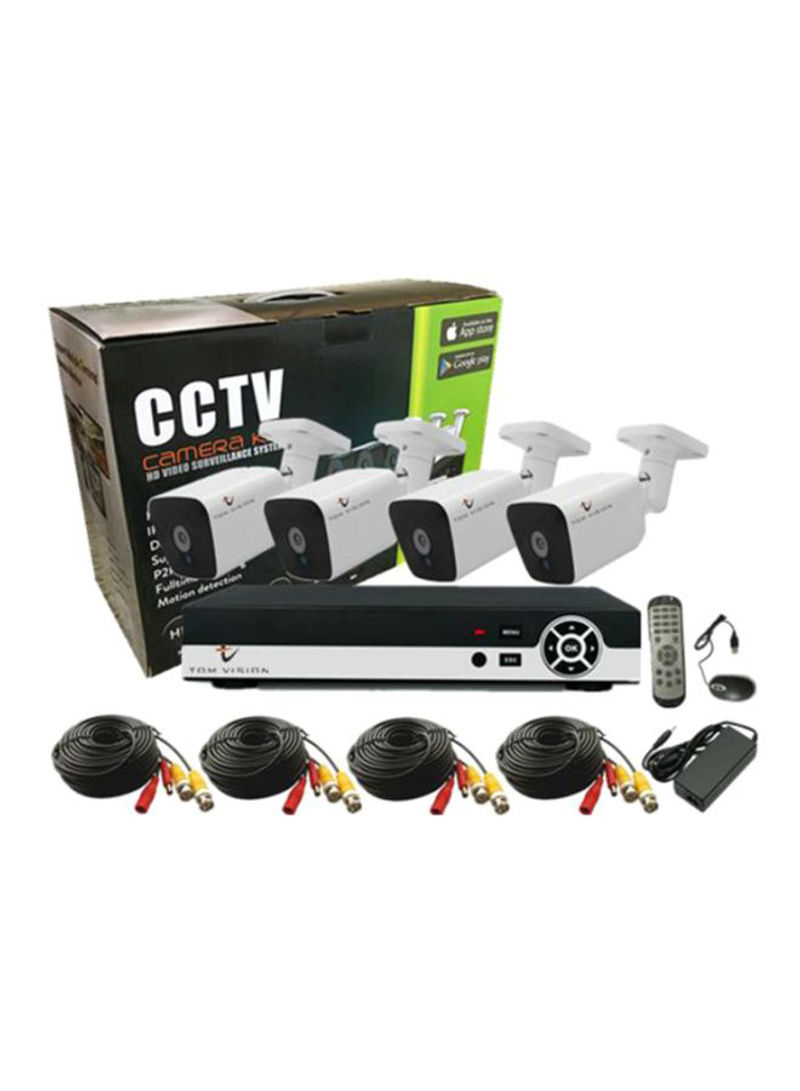 4-Piece Full HD IR Night Vision Surveillance Camera Kit