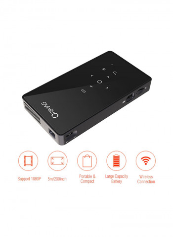 4K DLP Mini LED Projector (1G RAM/8G ROM) أسود