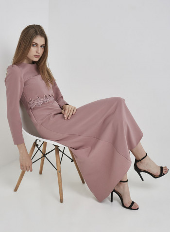 Long Sleeve Maxi Dress Old Rose