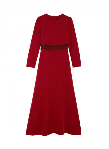 Long Sleeve Maxi Dress Maroon