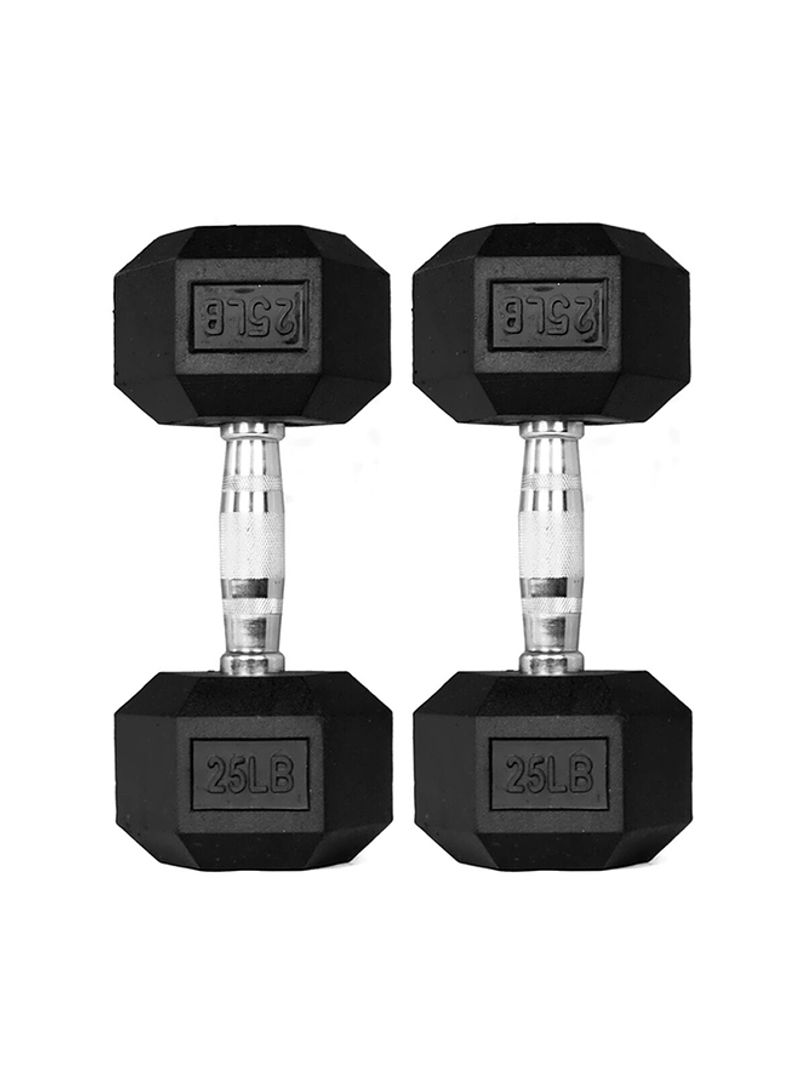 Rubber Hex Dumbbell 25pound
