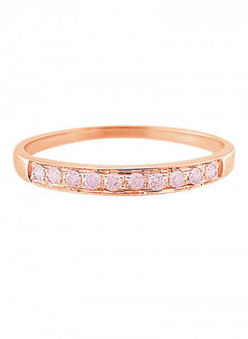 18K Rose Gold Genuine Diamonds Eternity Band Ring 0.1 Carat