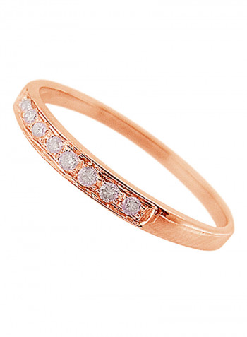 18K Rose Gold Genuine Diamonds Eternity Band Ring 0.1 Carat