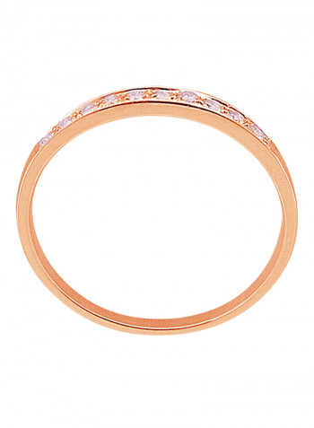 18K Rose Gold Genuine Diamonds Eternity Band Ring 0.1 Carat
