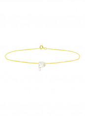 18 Karat Gold P Letter Mother Of Pearl Jewellery Set