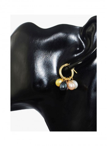 18K Gold Twisted Hoop Interchangeable Pearl Earrings