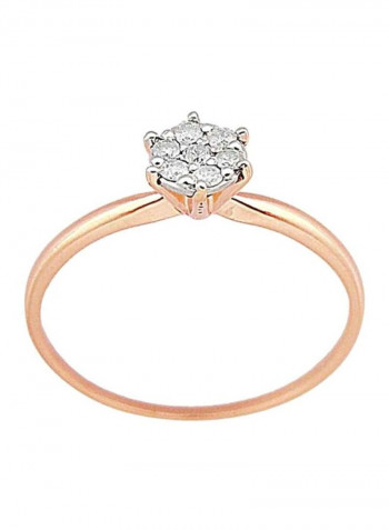 18 Karat Gold Genuine Diamonds Solitaire Ring
