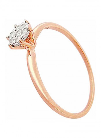 18 Karat Gold Genuine Diamonds Solitaire Ring