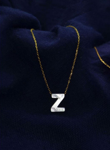 18 Karat Gold Z Letter Mother Of Pearl Jewellery Set