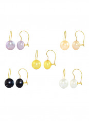 Pair Of 5 10 Karat Gold Button Pearls Clip Ons Earrings