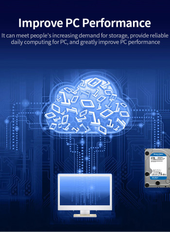 WD Internal 3.5" WD40EZRZ 5400RPM 64MB Cache SATA Mechanical Hard Disk for Desktop Computer 4TB Silver